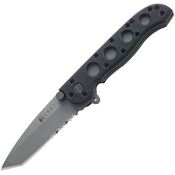 CRKT 12Z M16 Tanto Point Linerlock Folding Pocket Bead Blast Finish Knife with Skeletonized Black Zytel Handles