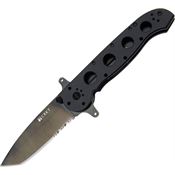 CRKT 14SF M16 Special Forces Tanto Point Blade Knife with Skeletonized Black Hard Anodized Aluminum Handles