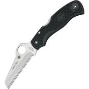 Spyderco 45SBK Rescue 79Mm Mariner Style Blade Lockback Folding Pocket Knife with Black Nylon Resin Handles