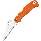Spyderco 45SOR Rescue 79Mm Mariner Style Blade Lockback Folding Pocket Knife with Orange Nylon Resin Handles