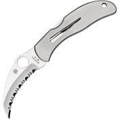 Spyderco 8S HarPY Lockback Folding Hawkbill Blade Pocket Knife with Stainless Handles