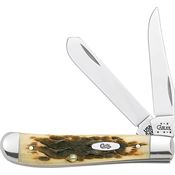 Case 013 Mini Trapper Folding Pocket Knife with Amber Bone Handle