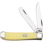 Case 00038 Sod Buster Folding Pocket Knife with Yellow smooth synthetic handle