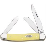 Case 035 Stockman Folding Pocket Knife with Yellow Synthetic Handle