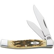 Case 077 Small Texas Jack Folding Pocket Knife with Amber Bone Handle