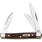 Case 081 Small Stockman Pocket Knife with Brown Delrin Handle