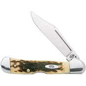 Case 133 Mini Copperlock Amber Bone Lockback Folding Pocket Knife