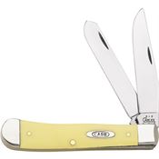 Case 161 Trapper Folding Pocket Knife with Smooth Yellow Synthetic Handle