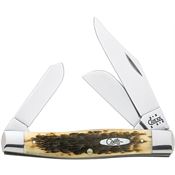 Case 204 Jumbo Stockman Folding Pocket Knife with Amber Bone Handle