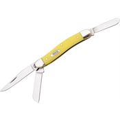 Case 80035 Medium Stockman Folding Pocket Knife with Yellow Synthetic Handle