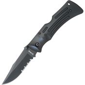 Ka-bar 3051 Mule Partially Serr Part Serrated Blade Lockback Folding Pocket Knife with Black Zytel Handles