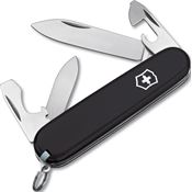 Swiss Army 025033RX1 Black Recruit Folding Pocket Knife with Black Handle