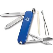 Swiss Army 0622302R1X1 Star of David Army Folding Pocket Knife with Blue Handle