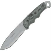 TOPS 55 Cochise Ranger Fixed Gray Finish Blade Knife with Black Linen Micarta Handles