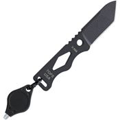 TOPS CHI01 Chico Fixed Black Traction Coating Blade Knife with Carbon Steel Construction