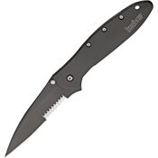 Kershaw 1660CKTST Leek Assisted Opening Framelock Folding Pocket Knife with Black Tungsten Stainless Handles