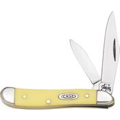 Case 00038 Sod Buster Folding Pocket Knife with Yellow smooth synthetic handle