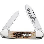 Case 263 Canoe Folding Pocket Knife with Amber Jigged Bone Handle