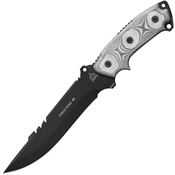 TOPS 45 Fire Strike Fixed Black Traction Coating Blade Knife with Black Linen Micarta Handles