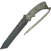 TOPS AN9 Anaconda Master Fixed Tanto Blade Knife with Black Linen Micarta Handles