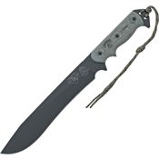 TOPS ATRD01 Armageddon Fixed Carbon Steel Blade Knife with Black Micarta Handles