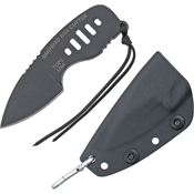 TOPS BBC01 Baghdad Box Cutter Fixed Black Traction Coating Blade Knife with High Carbon Steel Construction