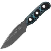 TOPS OT01 Otter Fixed Tactical Gray Finish Blade Knife with Blue and Black G-10 Handles