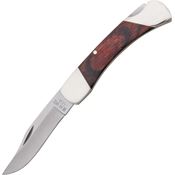 Bear & Son 205R Rosewood Lockback Folding Stainless Clip Pocket Knife with Laminated Rosewood Handle