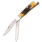 Bear & Son 507 Mini Trapper Stag Folding Pocket Knife with Stag Bone Handle