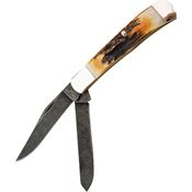 Bear & Son 554D Trapper Stag Folding Pocket Knife with Stag Bone Handle