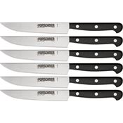 Forschner 7602961X1 5 Inch Steak Kitchen Knife Set with Black Pom Handle