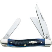 Case 2801 Medium Stockman Folding Pocket Knife with Navy Blue Jigged Handle