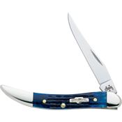 Case 2804 Small Texas Toothpick with Navy Blue Jigged Bone Handle