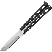 Bear & Son 114AB Butterfly Folding Pocket Knife with Black Die Cast Metal Handle