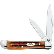 Case 7404 Peanut Harvest Folding Pocket Knife with Orange Bone Handle