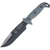 TOPS 5020HP BEST Fixed High Carbon Steel Blade Knife with Black Linen Micarta Handles