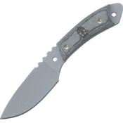 TOPS SPH01 Sparrow Hawke Fixed Gray Finish Blade Knife with Black Linen Micarta Handles
