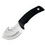 Hen & Rooster 5009 Guthook Hunter Fixed Stainless Blade Knife with Checkered Black Rubber Handle
