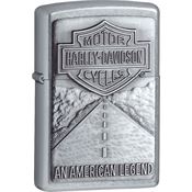 Zippo 10928 Harley Davidson American Legend Emblem Zippo Lighter with Street Chrome Finish