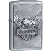 Zippo 10929 Harley Davidson Iron Eagle Emblem Zippo Lighter with Street Chrome Finish