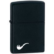 Zippo 11800 Pipe Logo Zippo Lighter with Matte Black Finish