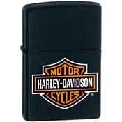 Zippo 14252 Harley Davidson Bar & Shield Logo Zippo Lighter with Matte Black Finish