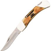 Bear & Son 597 Folding Hunter Stag Bone Lockback Pocket Knife