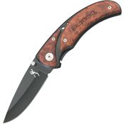 Browning 068 Framelock Folding Pocket Black Finish Stainless Blade Knife with Cocobolo Wood Onlay Handle