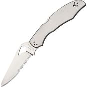 Byrd 03PS2 Cara Cara 2 Part Serrated Blade Lockback Folding Pocket Clip Knife with Stainless Handles