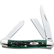 Case 9721 Medium Stockman Folding Pocket Knife with Green Bone Handle
