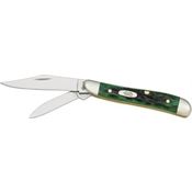 Case 9726 Peanut Folding Pocket Knife with Green Jigged Bone Handle