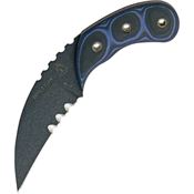 TOPS DEVCL01 Devil''S Claw Fixed High Carbon Steel Blade Knife with Black and Blue G-10 Handles