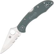 Spyderco 11PSFG Delica 4 Part Serrated Blade Lockback Folding Pocket Knife