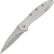 Kershaw 1660CB Leek Assisted Opening Framelock Folding Pocket Knife with Bead Blast Finish 410 Stainless Handles